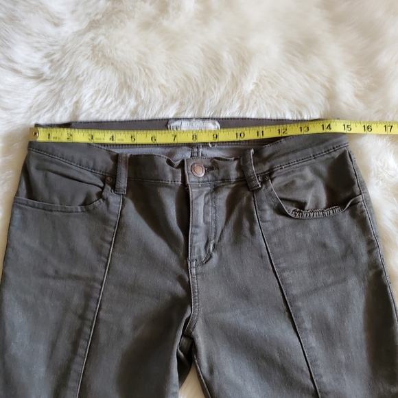 Free People Jillian Moto Seam Detail Skinny Jeans Olive Army Green Size 28 - Picture 11 of 13